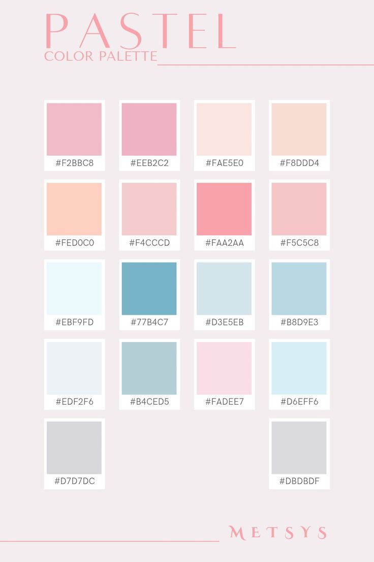 pastel color palette with different shades