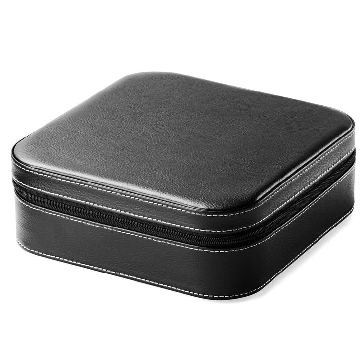 This small sunglasses travel case allows you to organise and protect up to 3 pairs of reading glasses or sunglasses while travelling. Add the divider for extra storage for your smaller items – rings, cufflinks, earrings or necklaces. The interior is lined with soft velvet so whatever you store inside will stay safe from scratches. When you’re ready to travel, zip the case closed and you’re off. Store and organise smaller pieces in the extra pockets on the inside of the lid. Made from black imita Leather Necklace Pendant, Small Sunglasses, Anchor Bracelet, Case Closed, Suit Accessories, Steel Necklace, Jewelry Case, Watch Necklace, Leather Necklace