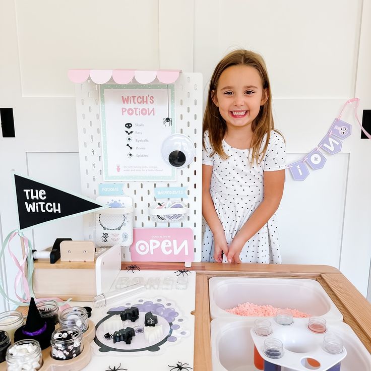 🪄 Witches Brew Potion Play Sensory Setup 🪄 Double, double, toil, and trouble—our Witches Brew sensory play setup is here to cast a spell of creativity! 🕸️✨ This whimsical potion station is all about fun, learning, and sensory exploration. Perfect for spooky season or just an enchanting playtime! 🌟 What’s in the Brew? • Printable decor by @goodnightfox sets the magical mood 🪄 (Think cauldrons and potion labels!) • Resin bats & ghosts from @littleoctoberhouse add a touch of spooky elegance... Potion Station, Potion Play, Double Double Toil And Trouble, Sensory Exploration, Potion Labels, Toil And Trouble, Cast A Spell, Play Ideas, Witches Brew