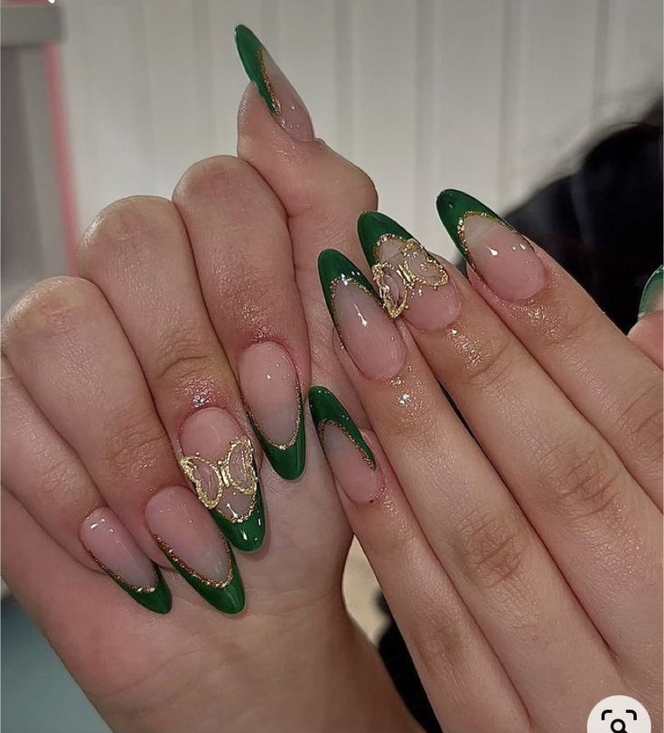 ￼   ￼  ￼   ￼ ￼ ￼ ￼ ￼ Quince Nails, Quinceanera Nails, Emerald Nails, Gold Acrylic Nails, Dark Green Nails, Green Acrylic Nails, Long Nail Designs, Bling Acrylic Nails, Elegant Nails