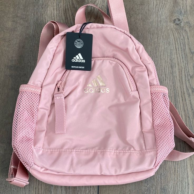 New Light Pink Adidas Mini Backpack Pink Adidas Backpack, Aesthic Backpack, Hot Pink Backpack, Adidas Bags With Zipper Closure For Everyday Use, Adidas Bags With Zipper Closure, Functional Adidas Bags For On-the-go, Pink Adidas Backpack For Daily Use, Adidas Pink Backpack For Daily Use, Pink Adidas Travel Backpack