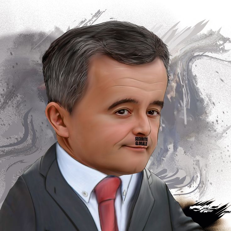 a caricature of a man wearing a suit and tie with a mustache on his nose