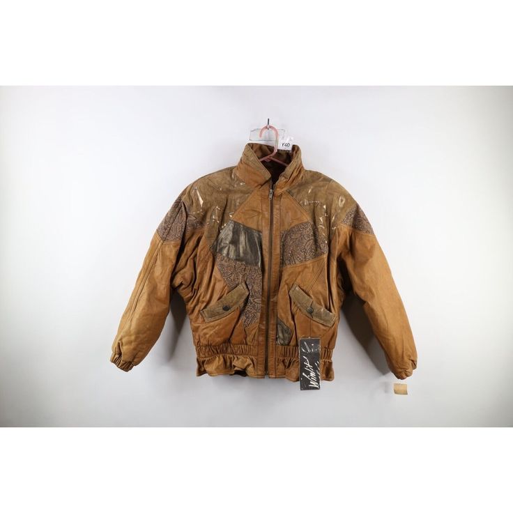 Deadstock Vintage 90s Streetwear Womens Large Patchwork Leather Bomber Jacket Womens Jacket New with defects. Stains both arms, shoulders. Blemishes throughout. Distressed and faded. Has musty scent Womens size Large Measurements are: 25 inches underarm to underarm 26 inches top to bottom Multicolor Leather US Shipping is FREE, Canada is $15 and International is $24 Check out my other items in my store! Y40 90s Streetwear, Vintage Leather, Leather Women, Vintage Ladies, Bomber Jacket, Womens Sizes, Jackets & Coats, Leather Jacket, Jackets For Women