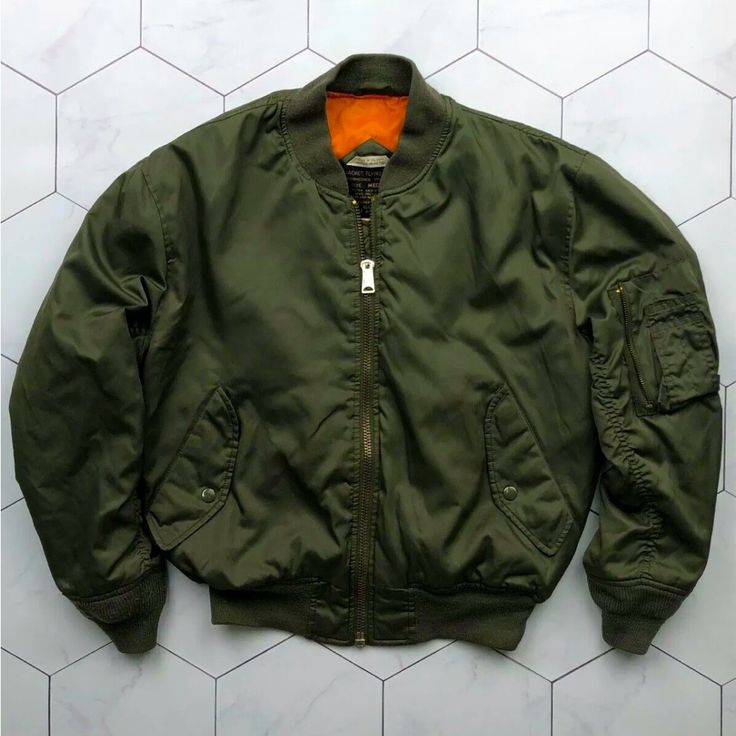 Great Condition, Sleek Style Bomber Jacket. Dotson The Small End Despite Being Medium. Olive Military Style Outerwear For Streetwear, Pilot Style Fall Outerwear For Streetwear, Pilot Style Outerwear For Fall Streetwear, Police Jacket, Leather Varsity Jackets, Street Jacket, Jean Jacket Men, Style Reference, Distressed Jean Jacket