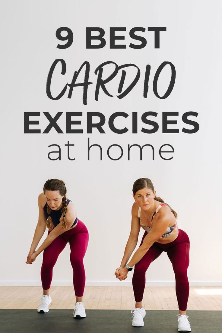 two women doing exercises with the words 9 best cardio exercises at home