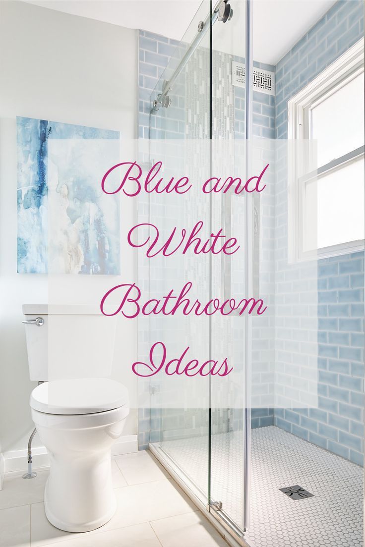 a bathroom with blue and white tiles on the walls, toilet and bathtub in it