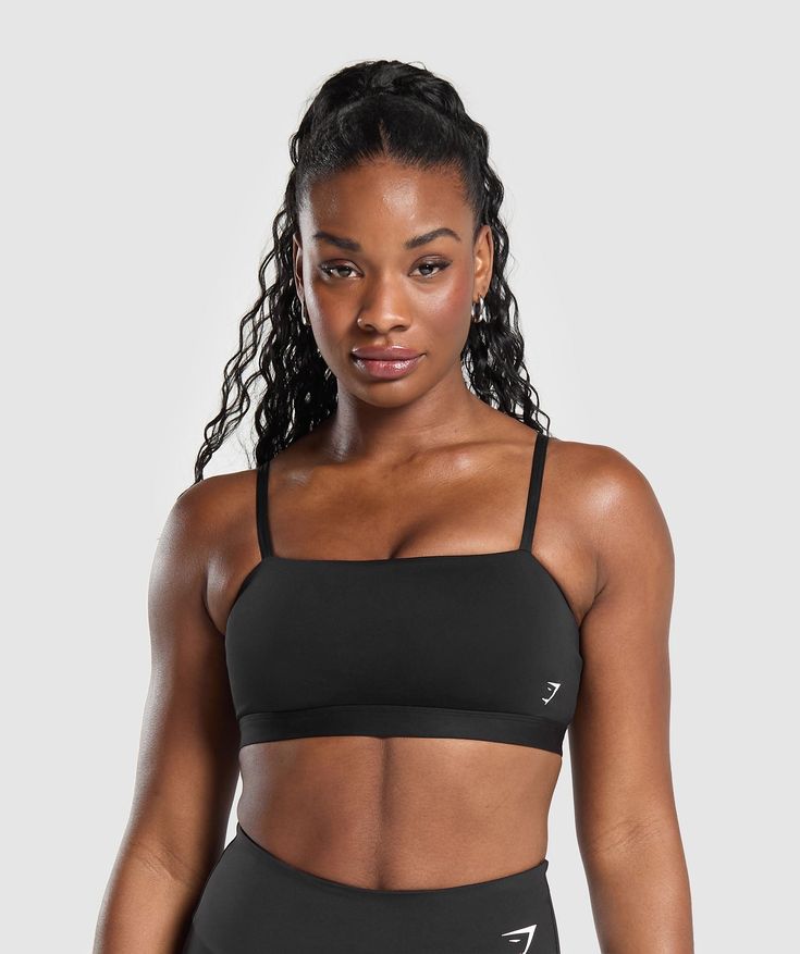 Gymshark Cut Out Bandeau - Black Gym Shark Bra, Gymshark Bra, Sports Bras Gymshark, Gymshark Sports Bra Black, Gymshark Pink Grey Sports Bra, Sports Clothes, Finding The One, New Cut, Sports Bras