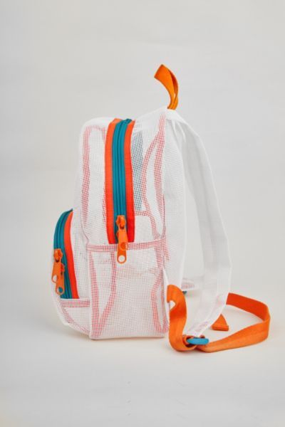 A great sporty style as a daily bag, beach buddy, or festival companion. This small backpack features a large front pocket with double zipper pull and main compartment. Super soft adjustable top loop & webbing. Content + Care Tear resistant 100% vinyl coated mesh Spot Clean Made in USA Size 13" height x 10" width x 4.5" main pocket depth, 1 lb 6" deep including front pocket | Mokuyobi Mesh Mini Backpack in Alpine, Men's at Urban Outfitters Tas Denim, Daily Bag, Bag Collection, Small Backpack, Fabric Projects, Mesh Bag, Cute Bags, Bagpack, Mini Backpack