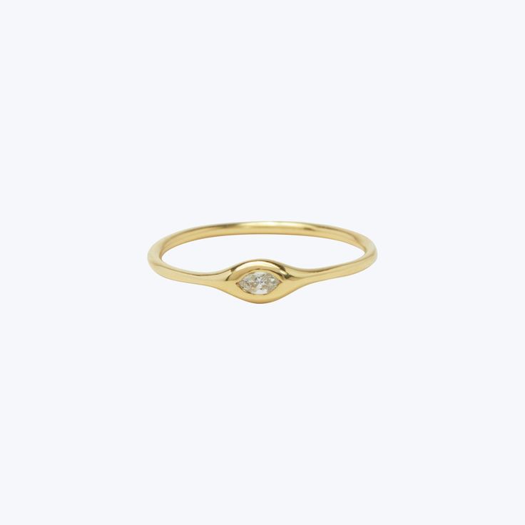 Mini Diamond Shape Ring - Marquise Marquise Diamond Ring Gift, Marquise Diamond Birthstone Ring, Marquise Diamond Ring With Bezel Setting, Modern Marquise Cut Gemstone Rings, Modern Gold Marquise Cut Ring, Marquise Diamond Birthstone Ring In Yellow Gold, Marquise Birthstone Ring In 14k Gold, Marquise Yellow Gold 14k Birthstone Ring, 14k Gold Marquise Birthstone Ring