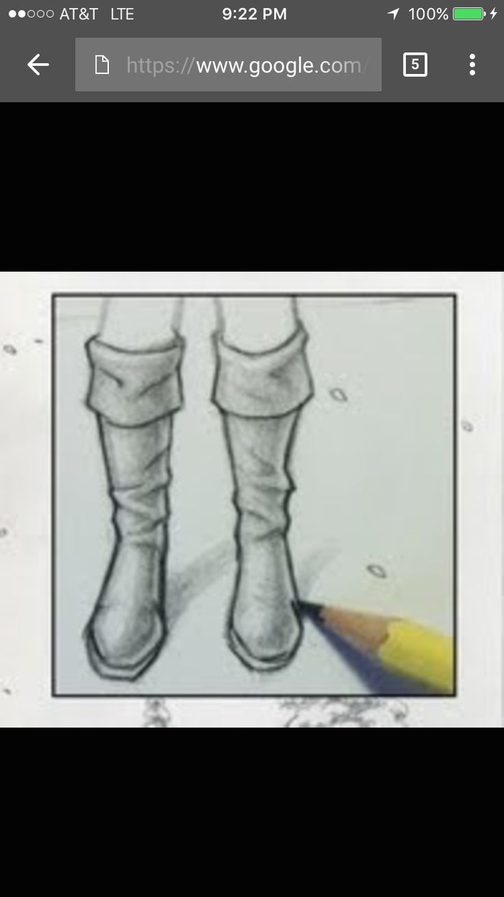 a drawing of someone's legs and boots