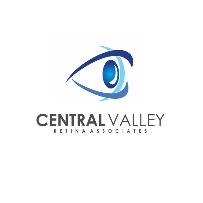 the logo for central valley retina associties, which is designed to look like an eye