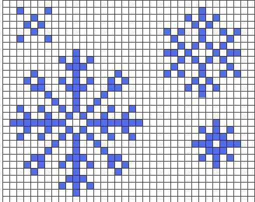 a cross stitch pattern in blue and white