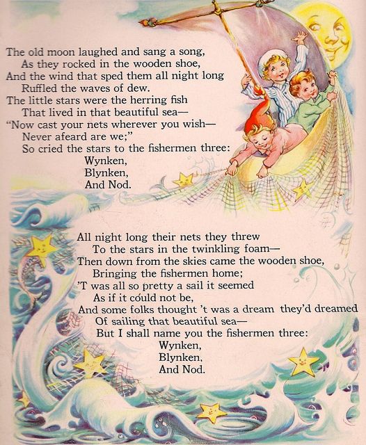 an old children's book with the poem