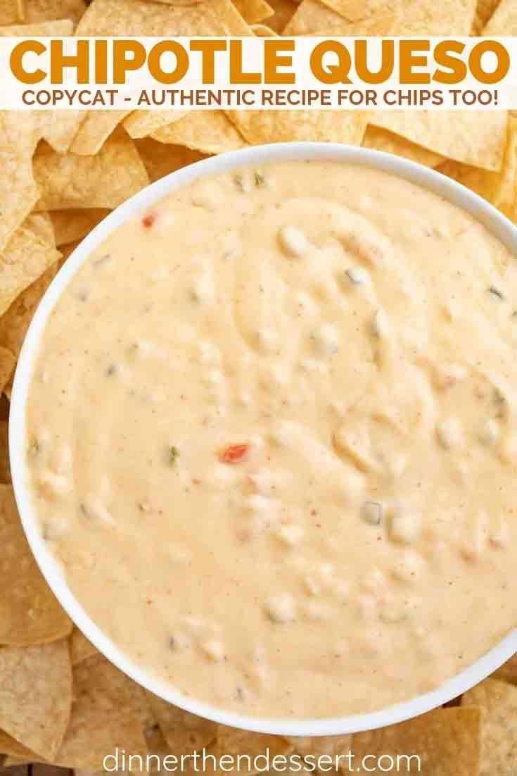 a bowl of chipotle quesadilla dip with chips in the background