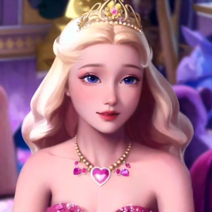 the barbie doll is wearing a tiara