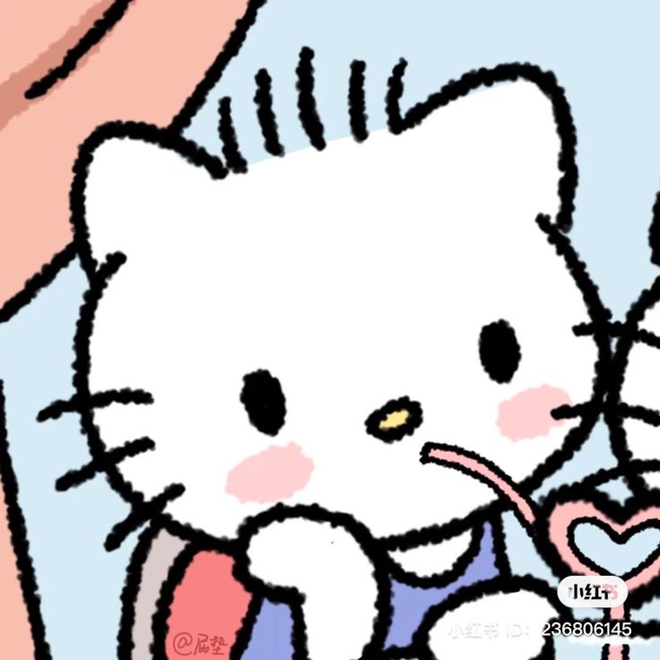 an image of a hello kitty holding a heart