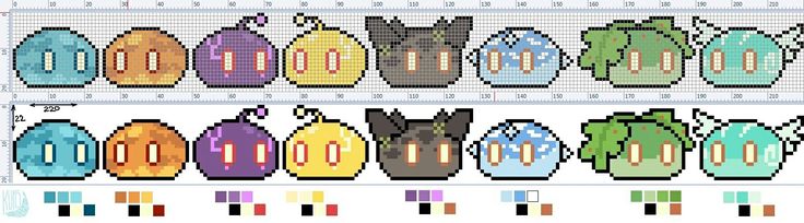 a cross stitch pattern with different colors and shapes on the same row as well as numbers