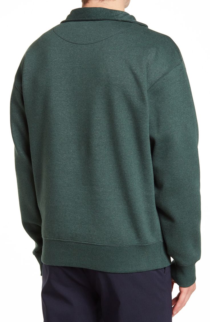 This quarter-zip pullover sweatshirt is a versatile wardrobe staple that always looks on-point. 29" length (size M) Stand-up collar Long sleeves Quarter-zip closure 70% cotton, 30% polyester Machine wash, line dry Imported Model stats: 6'0" height; 32" waist. Model is wearing size M. Forest Green Hoodie For Men, Forest Sweatshirt, Green Long-sleeve Hoodie For Outdoor, Fleece Half-zip Sweatshirt For Outdoor, Quarter Zip Men L.l.bean, Versatile Wardrobe, Quarter Zip Pullover, Pullover Sweatshirt, Quarter Zip