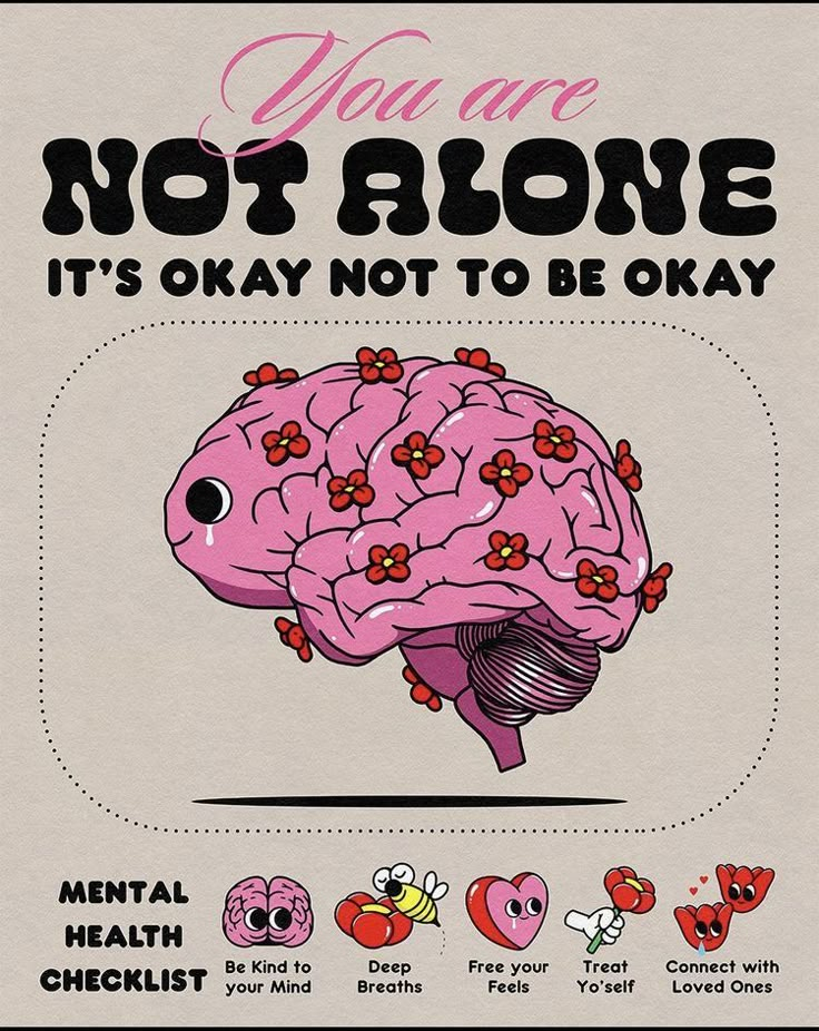 #poster #aesthetic #mentalwellness #mentalhealth #checklist You Are Okay, You Are Not Alone, Business Poster Design Ideas, Wow Photo, Picture Collage Wall, Photo Wall Collage, Happy Words, Be Okay, Art Collage Wall