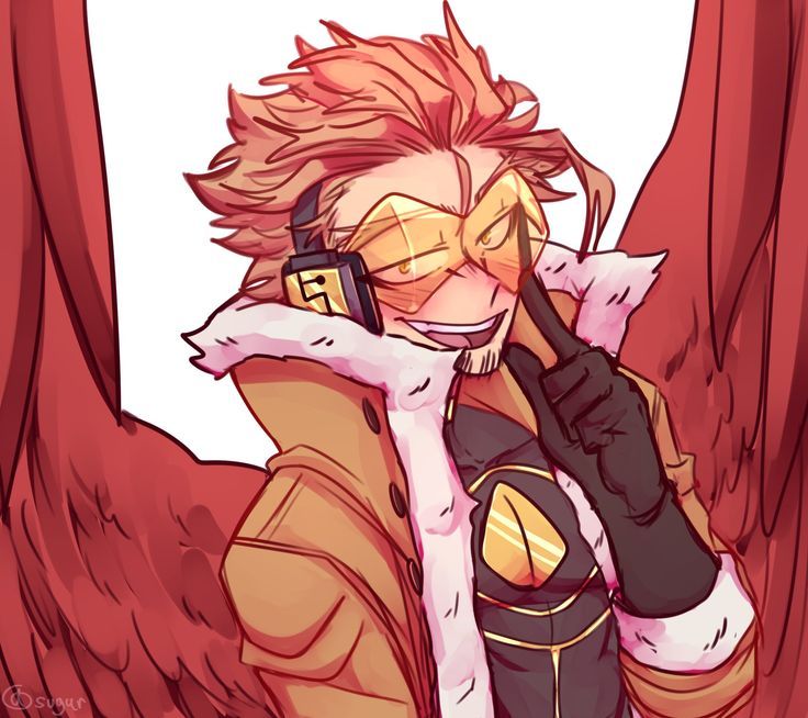 an anime character with headphones on and wings around his neck, wearing a jacket