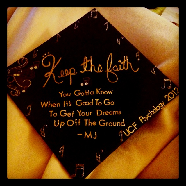 a graduation cap that reads keep the light you go to know when it's good to go