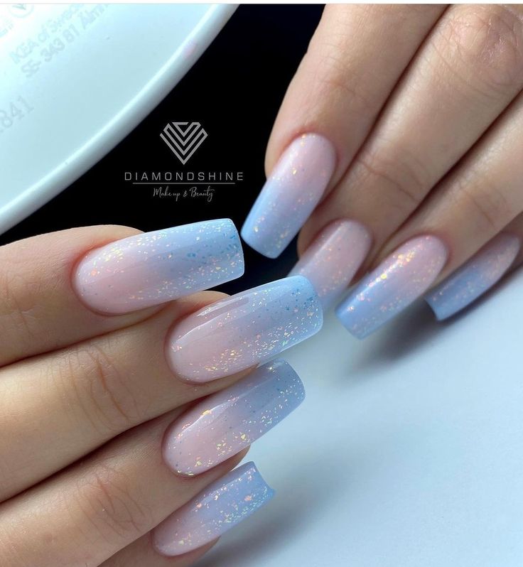 Blue Ombre Nail, Light Blue Nail Designs, Royal Nails, Sky Blue Nails, Blue Ombre Nails, Pastel Nails Designs, Light Blue Nails, Gel Toe Nails, Baby Blue Nails