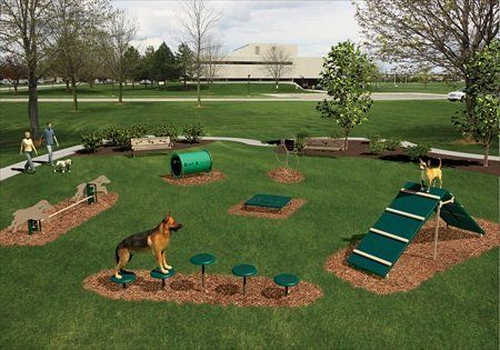 the children's play area is designed to look like a dog park