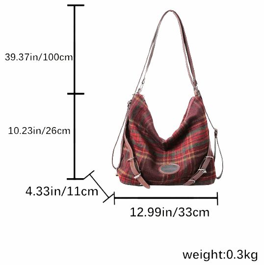 The Reversible Tweed Plaid Bag Purse Backpack: Say goodbye to the hassle of carrying multiple bags and hello to the ultimate convenience with the innovative Plaid Shoulder Bag. With adjustable straps, this bag easily transforms into a stylish and functional backpack, perfect for any occasion. Whether heading to work, running errands, or going on a weekend adventure, this Women's Tweed Reversible Purse has got you covered! Don't settle for ordinary bags, experience this Tweed Reversible Plaid Pur Burgundy Crossbody Bag With Zipper Closure, Tartan Purse Handbags, Adjustable Strap Bag, Plaid Purse, Womens Tweed, Backpack Purse, Bosnia And Herzegovina, Brunei, Modern Woman