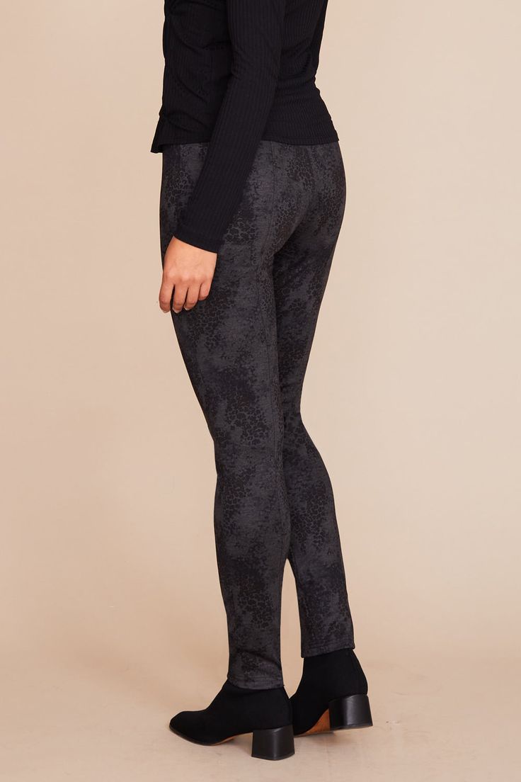 THIS ITEM IS FINAL SALE AND CANNOT BE RETURNED OR EXCHANGED. Designed to elongate and slenderize the legs, the Colby legging is a sleek take on a modern wardrobe favorite. Our sophisticated knit fabrication conveys a more polished attitude than athletic knits, making this the more refined version of your go-to "pull-on and run out the door" pant! Style #118P181 DETAILS Pull on with covered elastic waistband Seaming up front and back of legs Very stretchy Wrinkle resistant CONTENT + CARE 78% Poly Winter Stretch Ankle-length Bottoms, Stretch Ankle-length Winter Pants, Stretch Ankle-length Pants For Winter, Winter Stretch Elastane Bottoms, Stretch Ankle Pants For Winter, Chic Tight Winter Leggings, Winter Fitted Elastane Pants, Fitted Elastane Pants For Winter, Stretch Bottoms For Winter Workwear