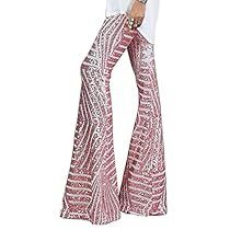 Slacks For Women, Sequin Pants, Wide Leg Palazzo Pants, Stylish Pants, High Waist Pants, Flare Trousers, Pantalon Large, Straight Leg Trousers, Casual Trousers