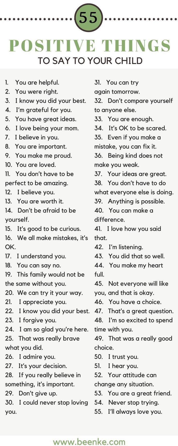 the 25 positive things to say to your child