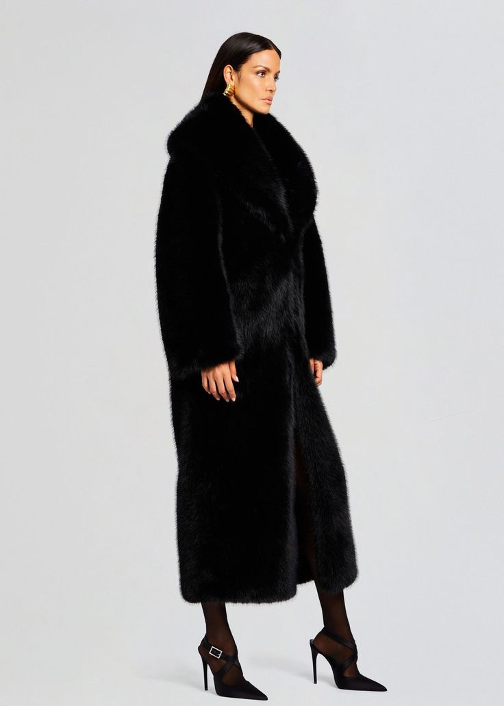 Averie Faux Fur Coat Luxury Faux Fur Outerwear In Mink Color, Classic Faux Fur Coat With Fur Trim, Elegant Faux Fur Outerwear, Elegant Outerwear With Faux Fur, Classic Mink Faux Fur Coat, Classic Mink-colored Faux Fur Coat, Classic Mink Color Faux Fur Coat, Luxury Long Fur Coat With Faux Fur Lining, Chic Fur Coat With Faux Fur Lining