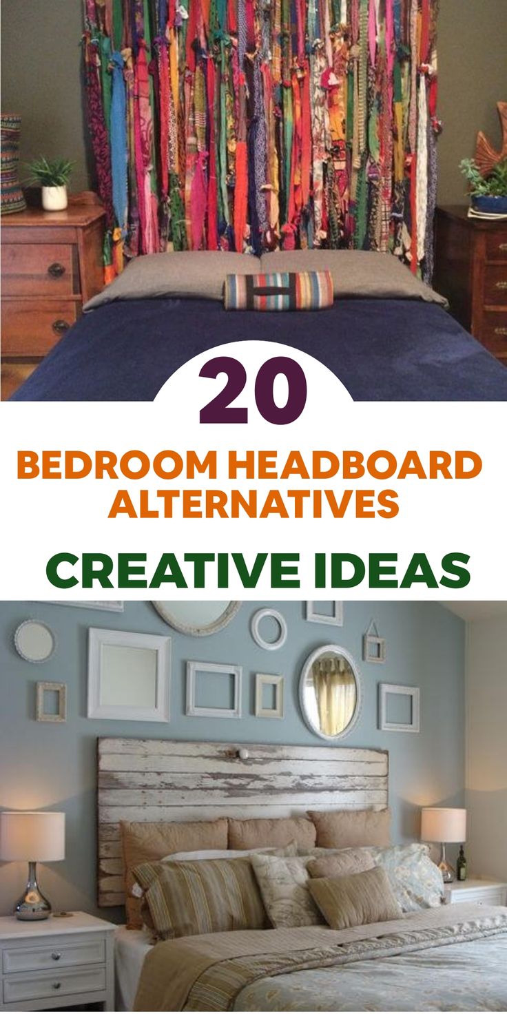 bedroom headboard alternatives that are great for decorating the walls and bedding