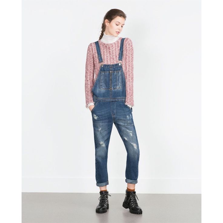 Zara Trafaluc Distressed Denim Overalls. Black Zipper In The Front. 4 Pockets. Skinny. Buttons On One Side. Perfect For Any Season! Fall Lifestyle, Slouchy Jeans, Zara Portugal, Clothes Model, Zara Jumpsuit, Dungaree Jeans, Zara Pants, Daily Style, Denim Overalls