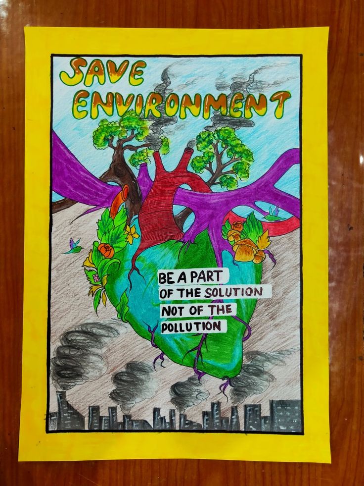 a poster on the wall that says save environment be a part of the solution not of the pollution