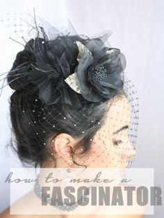 How to Make a Fascinator! The easy way.                                                                                                                                                                                 More Black Bridal Veil, Diy Fascinator, Fascinator Hats Diy, Burlesque Costumes, Tea Party Hats, Diy Hat, Fancy Hats, Hat Ideas, Fascinator Hats