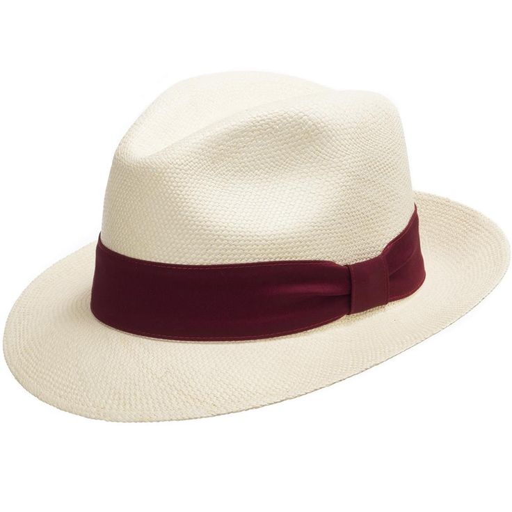 Havana Retro is a modern fedora with a blocked teardrop crown and features a medium-sized brim, breathable sweatband, and comes in classic color grosgrain hatband or leather hatband. The brim contains a wire to hold its shape. This item is a genuine Panama hat handwoven in Ecuador. Material: 100% Toquilla StrawBrim: 2 1/8" snapCrown: 4 1/4" teardropHatband: 1 1/2" grosgrain or 1" suede leatherClimate: Sun Handwoven in Ecuador. Finished in the US. Measurements are approximate, this is a handwoven White Fitted Fedora For Travel, Fitted White Fedora For Travel, Classic Woven Fedora Hat, Classic Woven Hat For Kentucky Derby, Classic Woven Hats With Curved Brim, Classic Woven Hat With Curved Brim, Classic Woven Panama Hat With Curved Brim, Classic Woven Panama Hat, Classic Adjustable Woven Hat