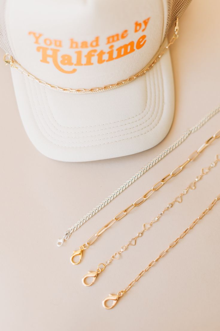 Large gold paperclip trucker hat chain. Comes with lobster claw clasp so they can be moved from trucker hat to trucker hat! Trendy Adjustable Everyday Chain Necklace, Trendy Adjustable Chain Necklace For Everyday, Trendy Adjustable Gold Hats, Adjustable Gold Hats As Gift, Adjustable Gold Hats For Gifts, Trendy Adjustable Paperclip Chain Necklace, Trendy Gold Hat As A Gift, Hat Chain, Chain Gold