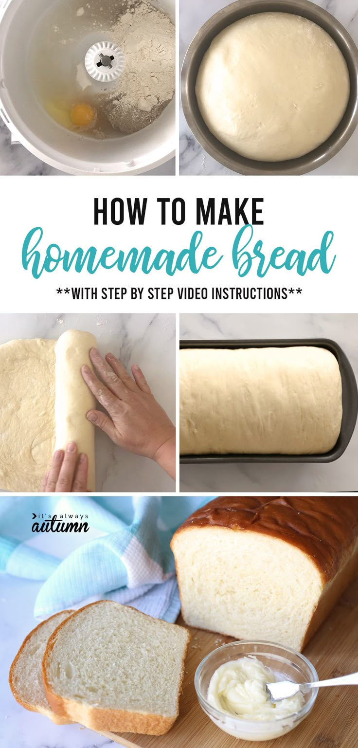 This is THE BEST homemade bread recipe! Includes step by step video instructions so anyone can learn to make it. Homemade White Bread, Bread Recipes Easy, Homemade Bread Easy, Homemade Bread Recipes Easy, Homemade Bread Recipes, Homemade Breads, Bread Maker, Easy Bread Recipes, Bread Making