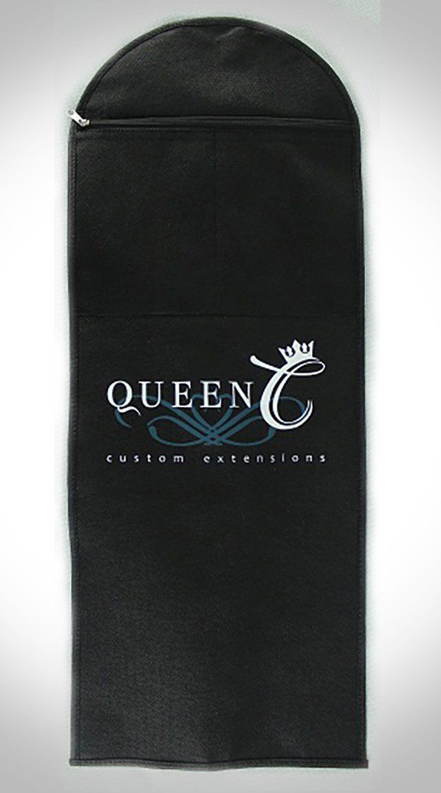 an oven mitt with the queen logo on it, sitting in front of a white background