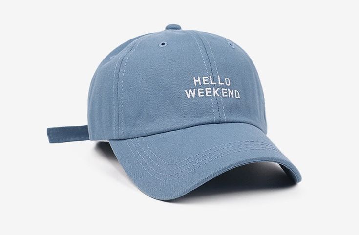 Hello Weekend Hat available in 6 different colors. Getting in the weekend with style! Key Characteristics: Strap Type: Adjustable Material: Cotton Shipping Guaranteed safe + secure checkout 100% money back guarantee Not sold in stores, limited quantity available Everyday Summer Snapback Baseball Cap, Summer Everyday Snapback Baseball Cap, Fun Summer Snapback Dad Hat, Summer Everyday Snapback Hat With Curved Brim, Fun Summer Dad Hat, Fun Summer Dad Cap, Summer Curved Brim Trucker Hat For Everyday, Casual Sun Hat For Travel, Casual Travel Hat One Size Fits Most