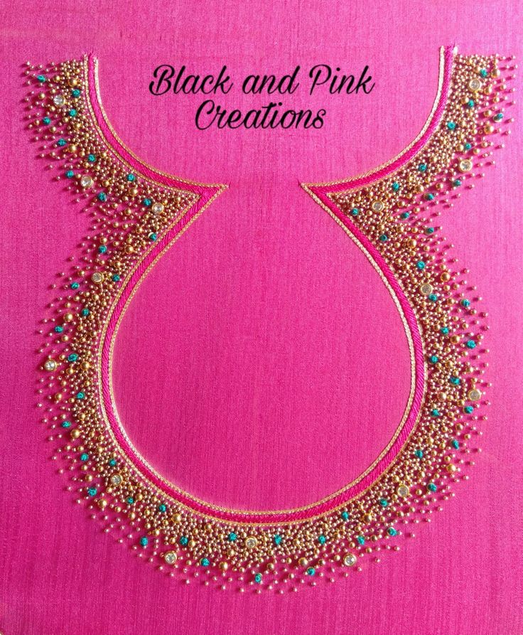 Aari Pot Neck Designs, Blouse Back Neck Aari Work Designs, Aari Work New Designs, Blouse Neck Aari Designs, Simple Aari Embroidery Designs, Pot Neck, Aari Work Neck Design, Aari Work Blouse Wedding Back Neck, Embroidery Designs For Pink Blouse