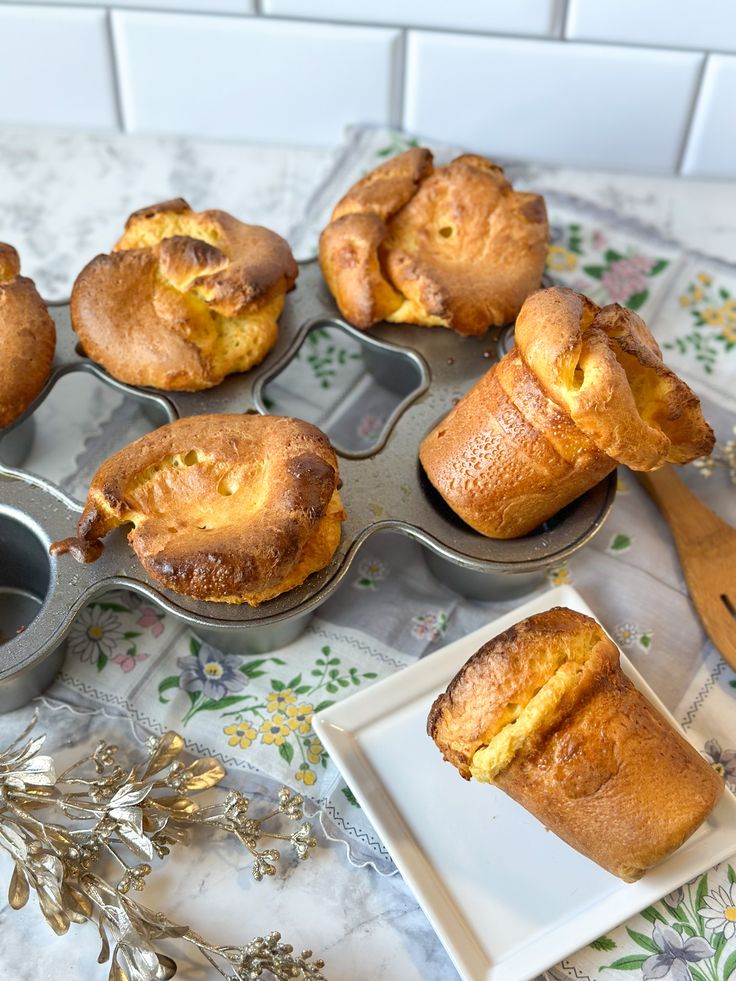 some muffins are sitting on a table