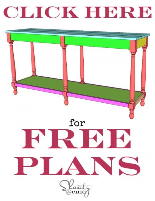 the free plans for an easy to build console table