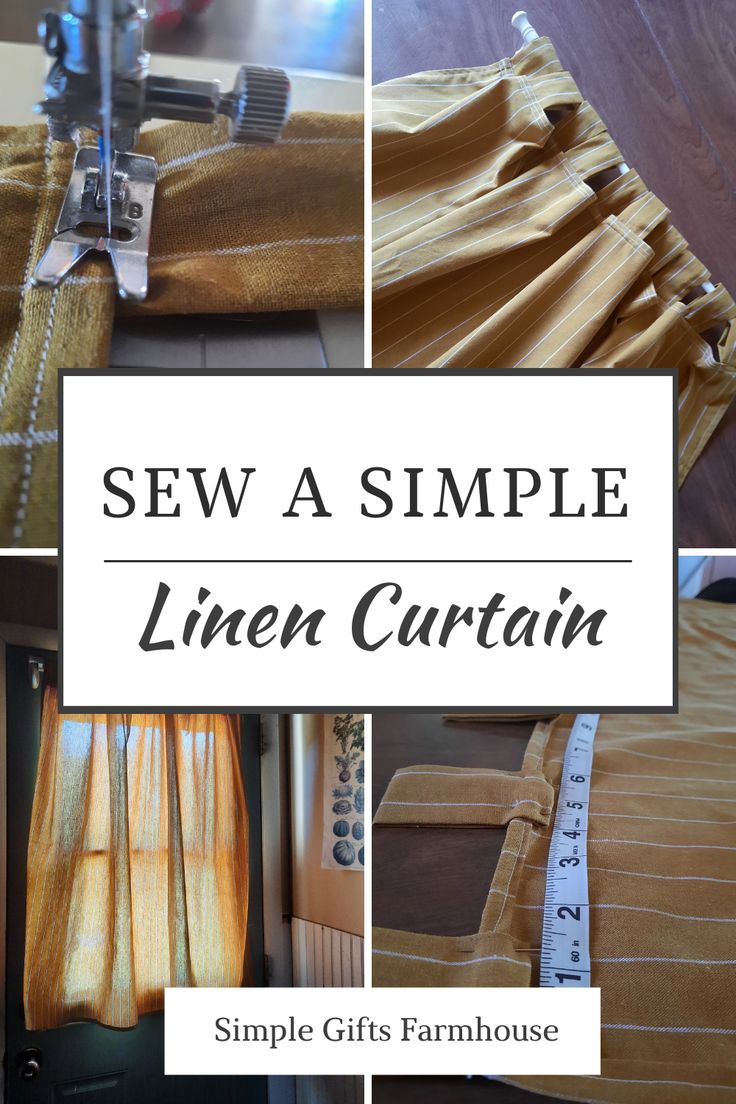 the instructions for how to sew a simple linen curtain with an iron sewing machine