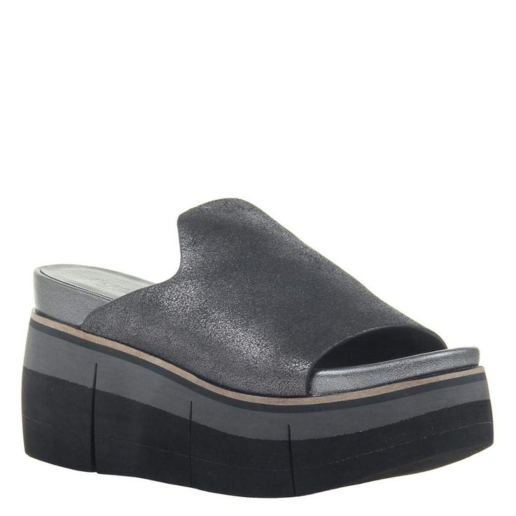 PRICES MAY VARY. layered EVA 2.75" platform and outsole with flex grooves luxury athleisure and boho style round open toe handcrafted with genuine suede, fabric lining fits true to size inked leather edges Luxury Athleisure, Pewter Heels, Slide In, Comfy Shoes, Shoes With Jeans, Metallic Leather, Strap Sandals, Slide Sandals, Boho Style