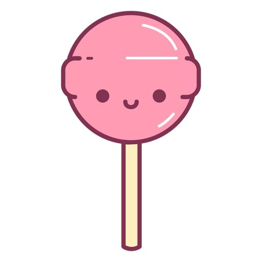 a pink lollipop with a smiley face drawn on it's top and bottom