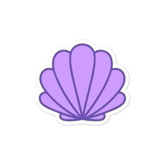 a purple shell sticker on a white background