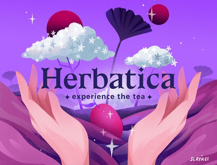 two hands holding an object with the words herbatica experience the tea