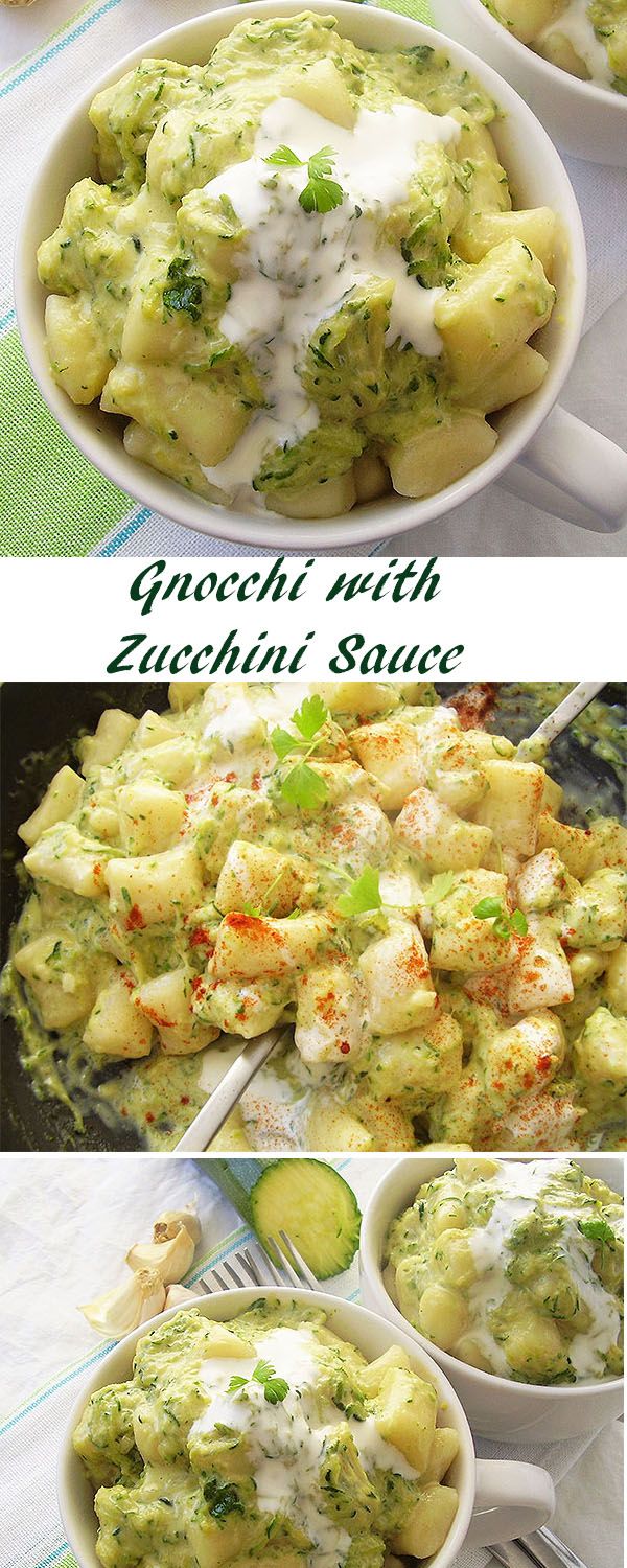 broccoli and zucchini sauce in white bowls